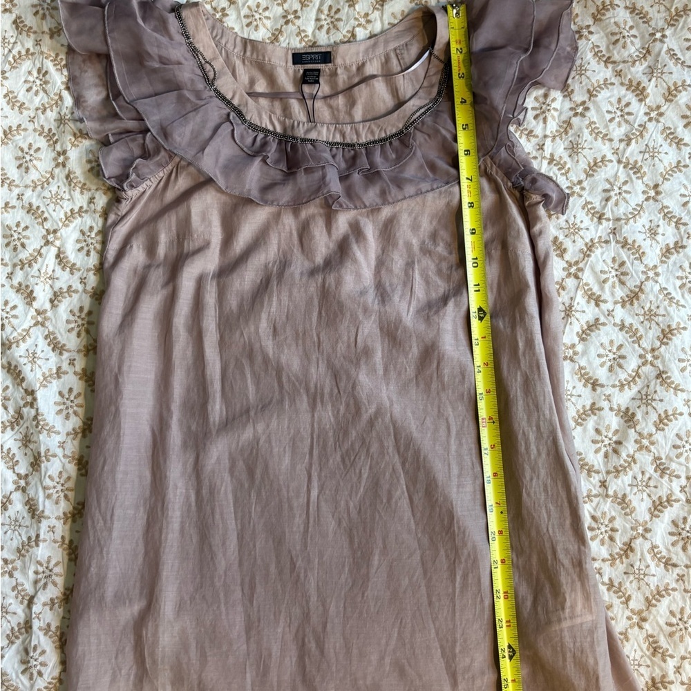 Esprit Pink Flutter Sleeve Ruffled Blouse - Picture 6 of 9